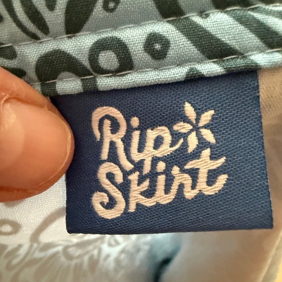 RipSkirt‎ Women's Blue Floral Print Skirt with Pockets adjustable waist Size L - Picture 3 of 7